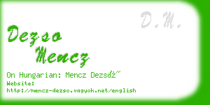 dezso mencz business card